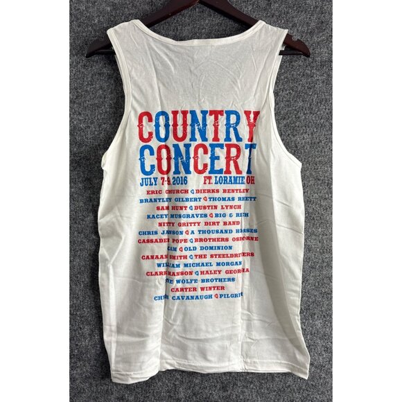 Country Concert Tank Top 2016 White Red Blue Ft. Loramie Ohio Size S - Picture 7 of 8
